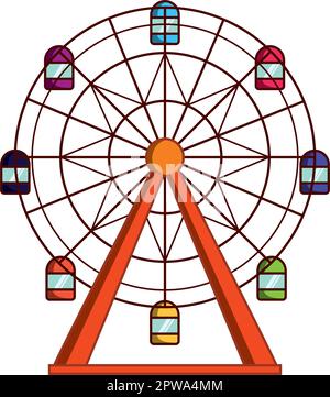 Abbildung des Riesenrads als Element des Vergnügungsparks Stock Vektor