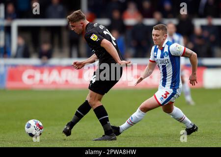 Barrow's Rory Feely in Aktion während des Spiels Sky Bet League Two im Suit Direct Stadium, Hartlepool. Foto: Samstag, 29. April 2023. Stockfoto