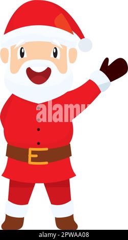 Süßer Weihnachtsmann mit Grußgesten-Illustration Stock Vektor