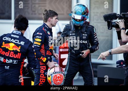 RUSSELL George (gbr), Mercedes AMG F1 Team W14, Portrait VERSTAPPEN Max (Ned), Red Bull Racing RB19, Portrait während der Formel-1-Grand-Prix-2023, 4. Runde der Formel-1-Weltmeisterschaft 2023 vom 28. Bis 30. April 2023 auf der Baku City Circuit in Baku, Aserbaidschan – Foto Xavi Bonilla/DPPI Kredit: DPPI Media/Alamy Live News Stockfoto