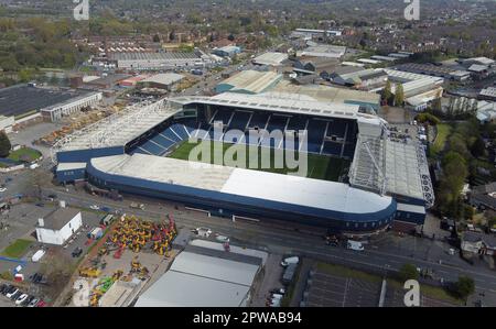 West Bromwich, Großbritannien. 29. April 2023. Ein allgemeiner Blick auf den Boden vor dem Sky Bet Championship-Spiel zwischen West Bromwich Albion und Norwich City im Hawthorns am 29. 2023. April in West Bromwich, England. (Foto: Mick Kearns/phcimages.com) Kredit: PHC Images/Alamy Live News Stockfoto