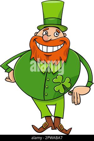 Zeichentrickfigur Leprechaun am St. Patrick Day Stock Vektor