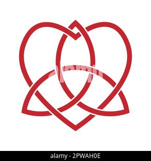 Keltisches Knotensymbol mit Herzform auf weißem Hintergrund Stock Vektor