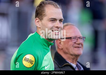 Breda, Niederlande. 29. April 2023. BREDA, NIEDERLANDE - APRIL 29: Vierter Offizieller Gerbert Stegeman während des niederländischen Keukenkampioendivisie-Spiels zwischen NAC Breda und Roda JC im Rat Verlegh Stadion am 29. April 2023 in Breda, Niederlande (Foto von Broer van den Boom/Orange Pictures) Kredit: Orange Pics BV/Alamy Live News Stockfoto