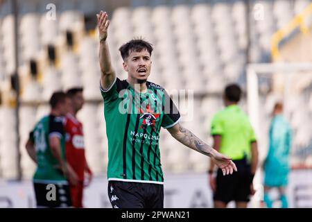 Brügge, Belgien. 29. April 2023. Cercle's Boris Popovic sieht deprimiert aus während eines Fußballspiels zwischen Cercle Brügge und Standard de Liege, Samstag, den 29. April 2023 in Brügge, am 1. (Von 6) Tag der Europa-Play-offs in der ersten Runde der belgischen Meisterschaft „Jupiler Pro League“. BELGA FOTO KURT DESPLENTER Kredit: Belga News Agency/Alamy Live News Stockfoto