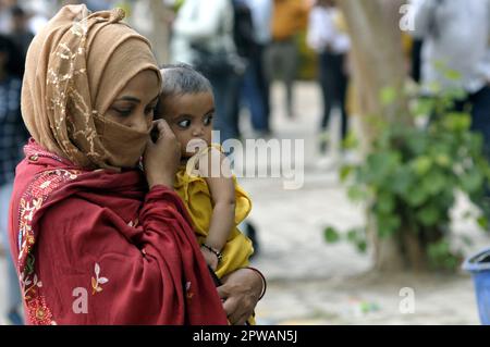 New Delhi, Delhi, Indien. 29. April 2023. Mitglieder der Ulema Foundation und religiöse Führer aller Religionen hindus, muslime und schiiten protestierten heute am 29. April 2023 und verlangten, dass ich die 1300-jährige Jannat ul Baki Moschee in Madina Stadt Saudi-Arabien heute vor 100 Jahren fallen ließ. Um meine Wut über die Forderung zum Ausdruck zu bringen, sie wieder aufzubauen, saß auf einer Dharna und verlangte, sie wieder zu beschleunigen.bei jantar mantar in Neu Delhi, (Kreditbild: © Ravi Batra/ZUMA Press Wire) NUR REDAKTIONELLE VERWENDUNG! Nicht für den kommerziellen GEBRAUCH! Kredit: ZUMA Press, Inc./Alamy Live News Stockfoto