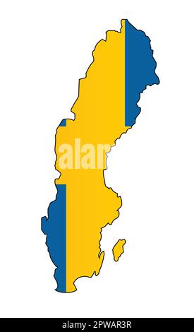 Karte Der Schwedischen Silhouette Stock Vektor