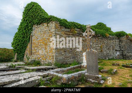 Der Friedhof der antiken irischen christlichen Mönche auf dem Wild Atlantic Way Stockfoto