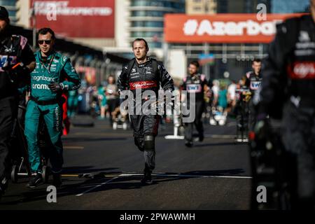 Baku, Aserbaidschan. 29. April 2023. Alfa Romeo F1 Team Einsatz, F1 Grand Prix von Aserbaidschan auf dem Baku City Circuit am 29. April 2023 in Baku, Aserbaidschan. (Foto von HIGH TWO) dpa/Alamy Live News Stockfoto