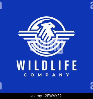 Moderner Graphikvektor mit dem Eagle-Logo. Minimales Hawk Bird Maskottchen Logo. Stock Vektor
