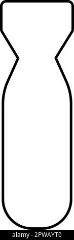Bombe Luftkontur Umrisssymbol schwarze Farbe Vektor Abbildung dünnes, flaches Bild Stock Vektor