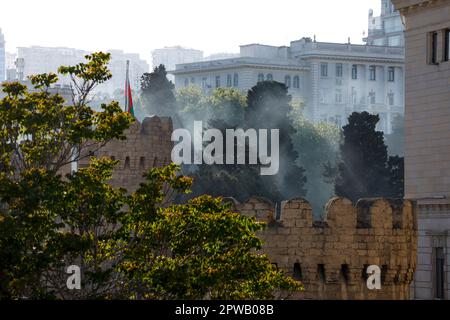 Baku, Aserbaidschan. 29. April 2023. Track Impression, F1 Grand Prix von Aserbaidschan auf der Baku City Circuit am 29. April 2023 in Baku, Aserbaidschan. (Foto von HIGH TWO) dpa/Alamy Live News Stockfoto