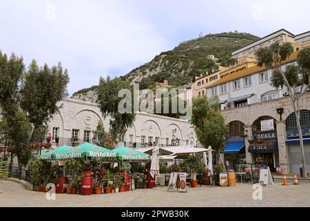 Casemates Square, Gibraltar, British Overseas Territory, Vereinigtes Königreich, Mittelmeer, Europa Stockfoto