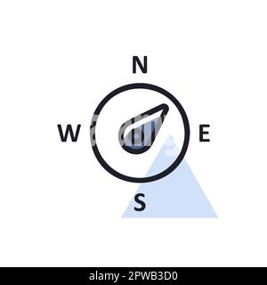 Vektorsymbol für die Windrose des Kompasses. Richtung Nordosten Stock Vektor