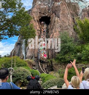 Orlando, FL USA - 13. Dezember 2021: Die Everest-Achterbahnfahrt im Animal Kingdom in Disney World. Stockfoto