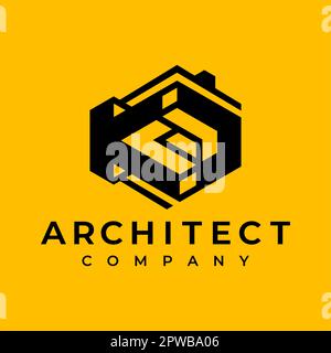 Modern Architect Letter KD K D Logo Design Vector. Hausbau ursprüngliches KD-Logo Stock Vektor