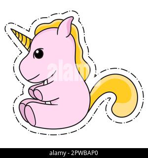 Süße Einhorn-Puppen, Kawaii-Zeichnungen. doodle Icon-Zeichnung Stock Vektor