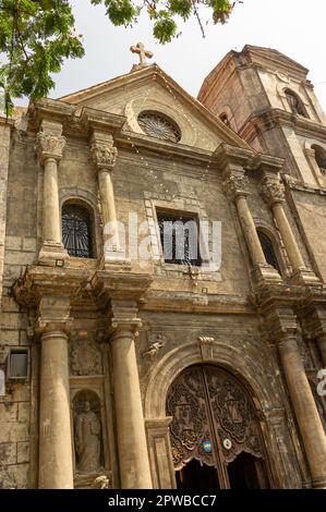 Die Vorderseite der San Agustin Kirche, Intramuros, Manila, die Philippinen Stockfoto