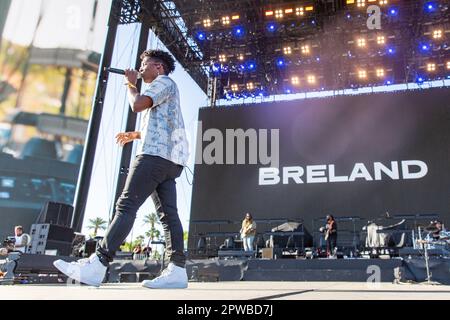 Indio, USA. 28. April 2023. Breland während des Stagecoach Music Festivals im Empire Polo Club am 28. April 2023 in Indio, Kalifornien (Foto: Daniel DeSlover/Sipa USA) Guthaben: SIPA USA/Alamy Live News Stockfoto