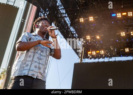 Indio, USA. 28. April 2023. Breland während des Stagecoach Music Festivals im Empire Polo Club am 28. April 2023 in Indio, Kalifornien (Foto: Daniel DeSlover/Sipa USA) Guthaben: SIPA USA/Alamy Live News Stockfoto