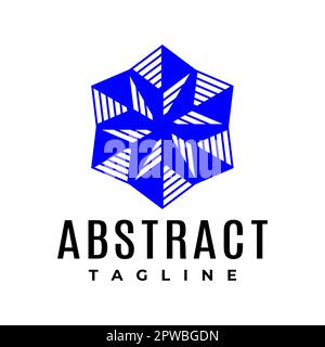 Moderne Designvorlage mit Rosenkompass-Logo. Abstraktes Logo der Fahrtrichtung. Stock Vektor