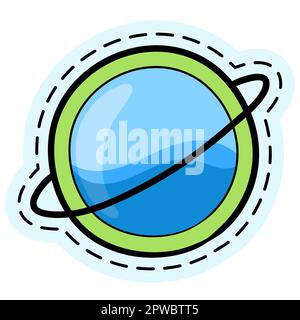 saturn Planet Kawaii-Doodle-Bild. Bild des doodle-Symbols Stock Vektor
