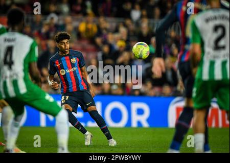 Barcelona, Spanien. 29. April 2023. Während eines Spiels in La Liga Santander zwischen dem FC Barcelona und Betis am 29. April 2023 im Spotify Camp Nou in Barcelona, Spanien. (Foto/Felipe Mondino) Kredit: Unabhängige Fotoagentur/Alamy Live News Stockfoto