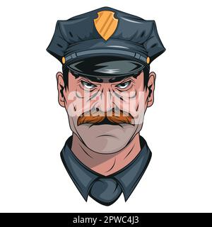 Polizist. Vektordarstellung eines männlichen Offiziers. Verkehrspolizisten-Job Stock Vektor