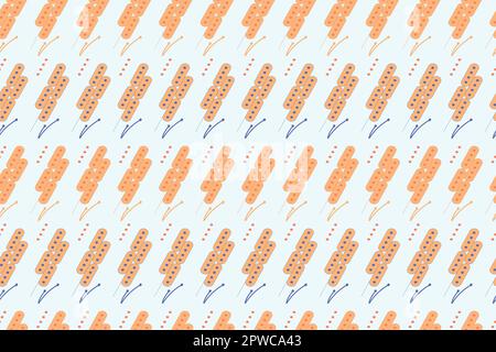 Abstraktes tropisches Pflanzenmuster. Handgezeichnete Fantasie exotische Zweige. Nahtloser Blumenhintergrund aus Kräuterblättern für Modedesign, Textil, Stoff und Tapeten. Vektordarstellung Stock Vektor