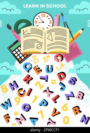 Zurück zu Schulposter Stock Vektor