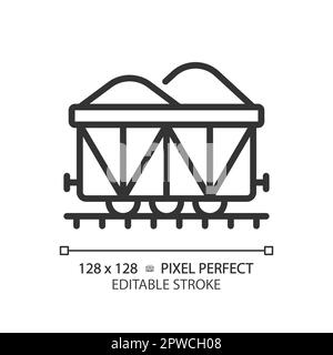 Offener Wagen Pixel Perfect Linear Symbol Stock Vektor