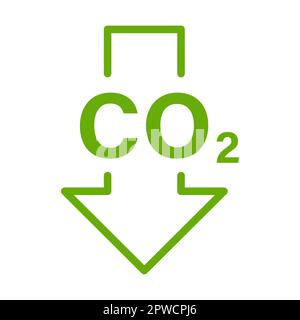 Symbol zur Reduzierung von CO2-Emissionen Vektor Klimaschutz Zeichen für Grafikdesign, Logo, Website, soziale Medien, mobile App, darstellung der benutzeroberfläche Stock Vektor