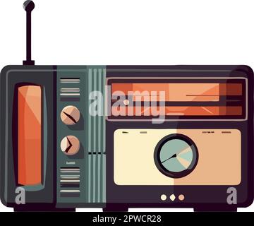 Altmodische Boom Box symbolisiert veraltete Technologie Stock Vektor