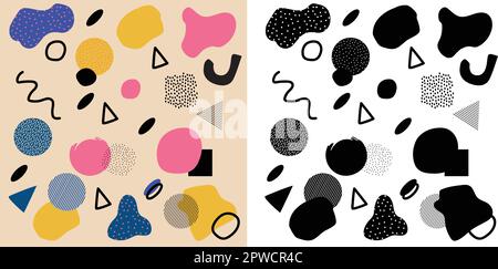 Wandschmuck minimalistische abstrakte Kunstelemente. Abstraktes Design kritzelt verschiedene Formen. Moderne Kunst isolierte Vektorgrafik. Minimalistische geometrische Rahmen handgezeichnet, Vektordarstellung Stock Vektor