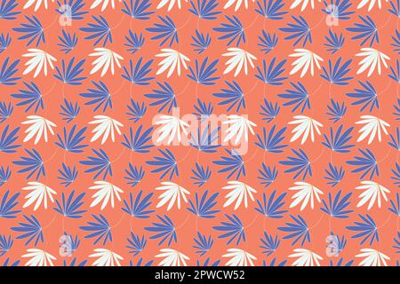 Farbenfrohes, Nahtloses Blumenmuster. Vektor-Eukalyptusblätter und Blütenelemente. Botanischer Sommer Hintergrund. Nahtloses Blumenmuster für Hochzeit, Druck, Textil, Stoff, Papier. Vektordarstellung Stock Vektor
