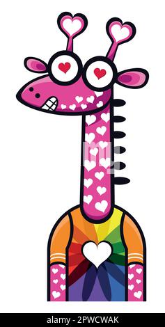 Giraffe in der Liebe Stock Vektor