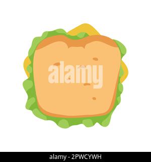 Vektordarstellung des Sandwichs mit Käse und Salat Stock Vektor