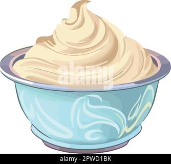 Gourmet-Dessert in Töpferschüssel Stock Vektor