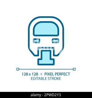 Monorail Pixel Perfect Blue RGB-Farbsymbol Stock Vektor