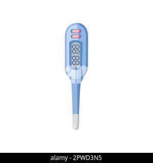 Abbildung eines digitalen Thermometers mit Flachvektor Stock Vektor