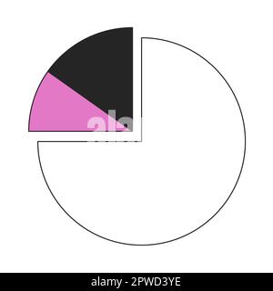 Tortendiagramm mit geteilten Segmenten Symbol für einen flachen Farbvektor Stock Vektor