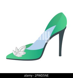 Klassische Sommerstilettos öffnen. Cartoon-Vektordarstellung. Elegante und legere Schuhe, Sommersandalen, Herbststiefel, Turnschuhe. Schuhkollektion Stock Vektor