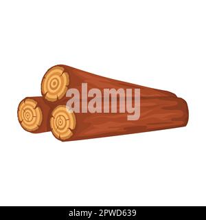 Ein Haufen kleines Brennholz zum Heizen. Baumstapel mit Zweigen, Holzbohlen, Baumstümpfen und Holz. Teile von Bäumen zum Anzünden von Feuer.Vektor Stock Vektor