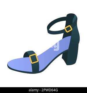 Sandalen mit geschlossenem Fersen- und Knöchelbereich. Cartoon-Vektordarstellung. Elegante und legere Schuhe, Sommersandalen, Turnschuhe. Schuhkollektion Stock Vektor
