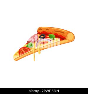 Realistische Pizza-Cartoon-Illustration Stock Vektor