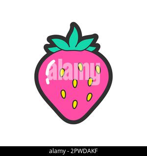 Trendiger Modeaufnäher oder Abzeichen eines Erdbeerzeichens Stock Vektor