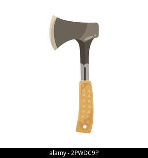 Axt mit Zeichentrickfilm mit Holzgriff Stock Vektor