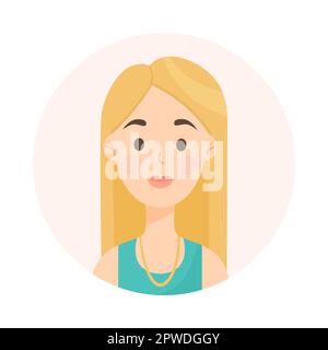 Blonde Frau trägt Kleid Avatar Cartoon-Illustration Stock Vektor