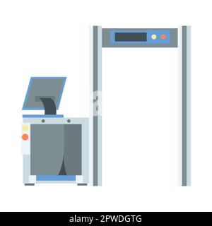 Metallicbogen-Cartoon-Darstellung des Flughafendetektors Stock Vektor