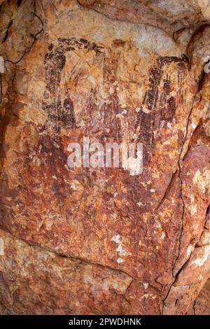 Wunambal Gaambera Uunguu Gwion Art, Jar Island, Kimberley Coast, WA, Australien Stockfoto